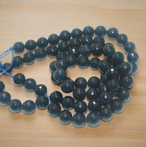 Zed Cut Round Beads Dark Blue 10 mm, 2 string - Picture 1 of 8