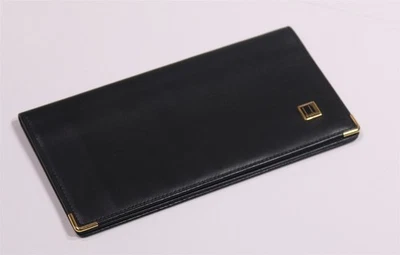 Dunhill Black w/ Gold Trim Long Bifold Wallet Men's Made in Spain - Image 1 of 4