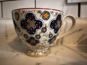 Taza de cerámica multicolor café té floral pintada a mano Anthropologie - Imagen 1 de 5
