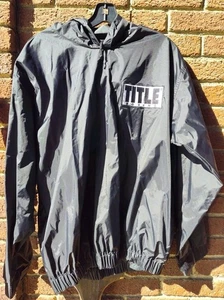 Chaqueta Title Boxing Track Para Hombre Grande L Negra Blanca Cremallera Completa Calentamiento Activo De Colección - Imagen 1 de 6