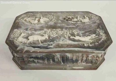 Caja de baratijas de piedra Incolay genuina tallada Foto 1 de 4