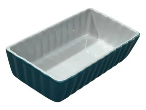 Housewares International Turquoise Blue and White 6.25” Ramekin Baking Dish - Picture 1 of 6