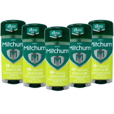 Paquete de 5 Mitchum Gel Antitranspirante Avanzado - Desodorante Mountain Air 3,4 OZ Cada uno Foto 1 de 4