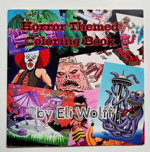 Horror Themed Coloring Book by Eli Wolff – Indie Mini Zine Monsters Comics Art - Imagen 1 de 4