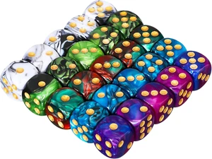Tecunite 25 Pezzi Dadi Colorati Set di Dadi 6 Lati, 6 Lati Dadi Standard con Bl - Foto 1 di 12
