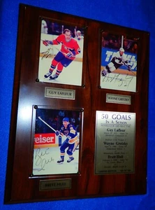 Wayne Gretzky * Guy LaFleur * Brett Hull * Autógrafos 🏒 Fotos de hockey - Imagen 1 de 9
