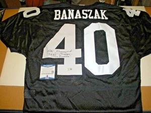 CAMISETA NIKE CON LICENCIA OFICIAL FIRMADA POR PETE BANASZAK RAIDERS ÚLTIMA BECKETT/COA - Imagen 1 de 2
