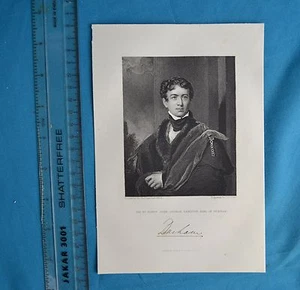 Original 1846 Antique Engraving Print John George Lambton Durham Cochran Fisher - Picture 1 of 1
