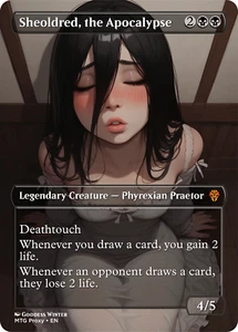 MTG - Sheoldred the Apocalypse - Tarjeta estilo Fanart sin fronteras para EDH / prueba de juego - Imagen 1 de 2