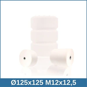 Zellpuffer ZPE Ø125x125 M12x12,5 PU (weiß) Stahl verzinkt Kranbahnanschläge - Bild 1 von 1