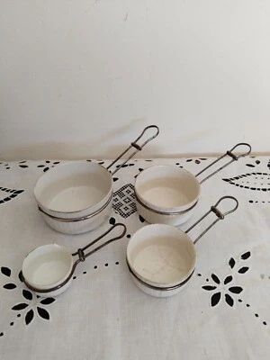 Ancienne DINETTE de poupée , 4 casseroles Porcelaine de LIMOGES - Aluminite - Photo 1/4