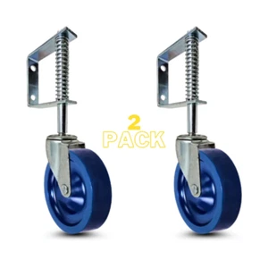 4 in. Spring Loaded Gate Casters | Solid Poly Wheels |140 lb Capacity (2-Pack) - Picture 1 of 1