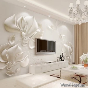 Vlies Fototapete Wandtapete Wandbilder 3D Gipsrelief Magnolienblüte 2316 - Picture 1 of 3