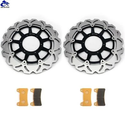 2 Black Front Brake Discs Rotors Pads for Honda CBR 1000 RR CBR1000RR 2006 2007 Foto 1 de 4