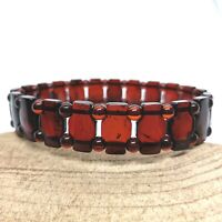 13mm Cherry Red Round Gemstone Beads Baltic Amber Stretchy Bracelet