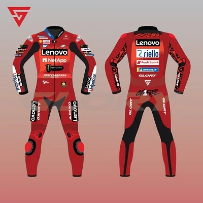 Francesco Bagnaia MotoGP 2024 Motorbike Leather Suit Ducati Lenovo Team - Image 1 of 4