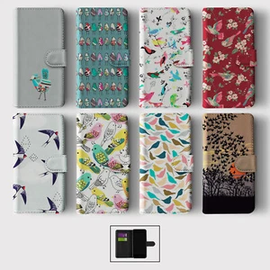 CASE FOR IPHONE 15 14 13 12 11 SE WALLET FLIP PHONE COVER BIRDS BIRDIES FLOCK - Picture 1 of 10