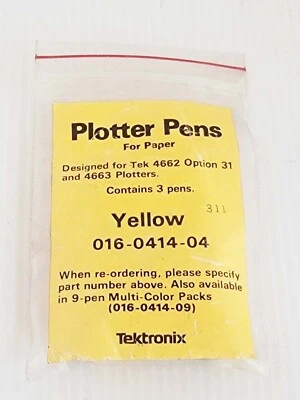 Pack of 3 New Pens Tektronix 016-0414-04 Yellow Plotter Pens for 4662 & 4663 - Image 1 of 2