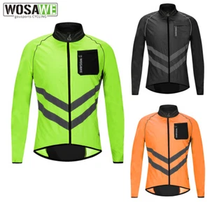 WOSAWE Men Cycling Jacket Reflective Windproof Waterproof MTB Riding Running Top - Picture 1 of 11