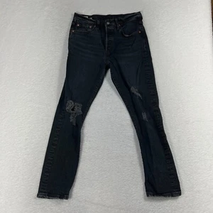 Levis 501 S Skinny Jeans Damen 28x28 (29x27) Button Fly Stretch Denim schwarz - Bild 1 von 12