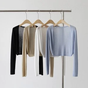 Women's Silk Knitted Cardigan Jacket Summer Shawl Camisole Short Casual Slim Top - Picture 1 of 29