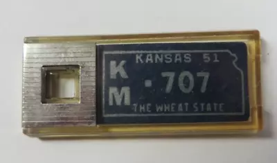 Vintage DAV 1951 KANSAS License Plate Tag Keychain Fob KINGMAN County - Image 1 of 4