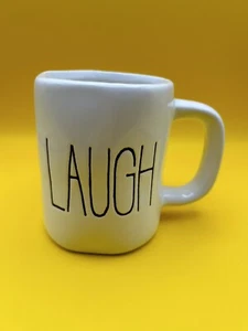 Tazza bevanda calda Rae Dunn LAUGH bianca usata in ottime condizioni collezione artigianale - Foto 1 di 6