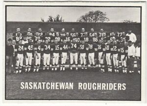 1961 Topps CFL # 101 Saskatchewan Roughriders TEAM CARD! EXMT!