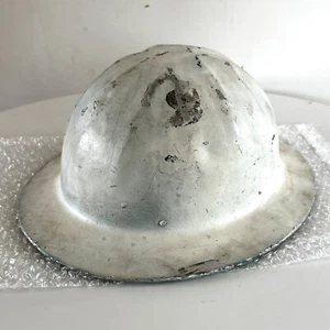 Vintage B.F. McDonald Co Los Angeles Aluminum Hard Hat Sz. LARGE FULL BRIM LINER - Picture 1 of 15