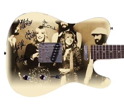 Fleetwood Mac Facsimile Autographed Signed Graphics Photo Guitar - Image 1 of 2