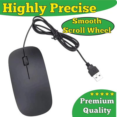 USB Wired Mouse – High Precision, Smooth Scroll – Great for Work & Gaming – PC - Image 1 of 4