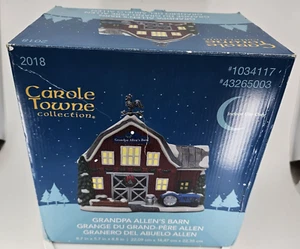 Carole Towne Collectible Grandpa Allen's Barn 2018 Christmas Village Farm WORKS - Picture 1 of 9