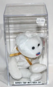 TY BEANIE BABY HARRODS 2007 8,5" BLANCO ELBRUS BANDERA RUSA OSO NARIZ - Imagen 1 de 2