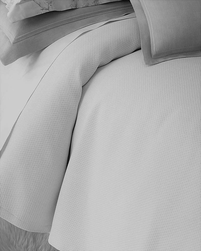 $285 NEW Ralph Lauren ADELAIDE Cotton Quilted Coverlet Grey  Bedspread QUEEN - Image 1 of 4