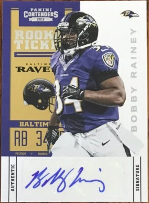 2012 Panini Contenders Autograph SP Bobby Rainey #106B Baltimore Ravens - Image 1 of 2