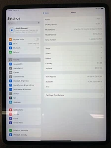 Apple iPad Pro 3rd Gen 64GB, 12.9 in Wi-Fi - Space Gray-Salvage - Afbeelding 1 van 2