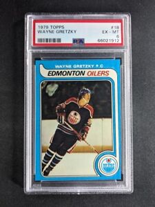 1979 Topps WAYNE GRETZKY Rookie RC #18 Edmonton Oilers PSA 6 EX-MT