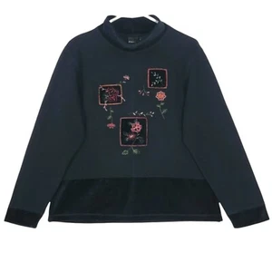 ERIKA Collection Sweater Womens Small Black Pullover Long Sleeve Mock Neck Top - Picture 1 of 11