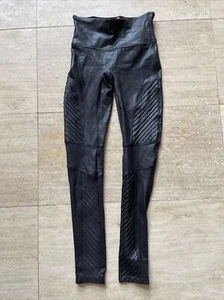 Spanx Damen Leggings schwarz schimmernd hoher Bund Stretch Pull On Größe S - Bild 1 von 5