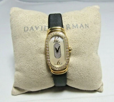 David Yurman 18K  Madison MOP Face Diamond Bezel Watch Black Satin Band - Image 1 of 4