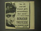 1955 Dutton Book Advertisement - Bonjour Tristesse, Francoise Sagan