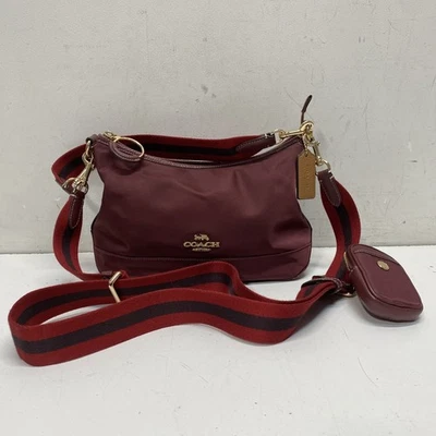 Coach Women Maroon Nylon Satchel Bag - Image 1 of 4