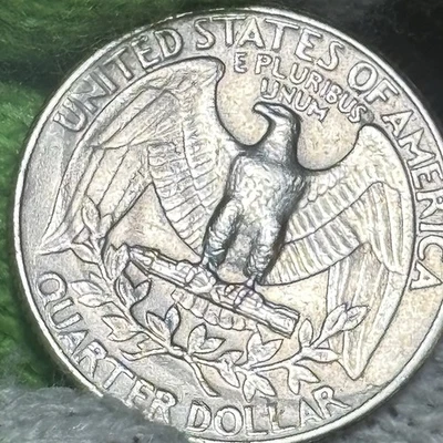 1983 D Curved Die Clash Quarter Error On The Obverse That Matches The Quarter. - Image 1 of 4