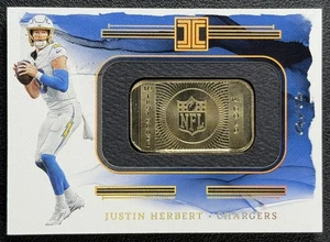 JUSTIN HERBERT 2023 PANINI IMPECCABLE 14K 1/2 TROY OUNCE GOLDBARREN NFL SHIELD 1/1 - Bild 1 von 2