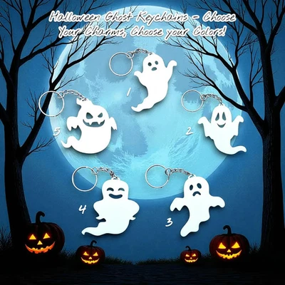 Llaveros fantasma de Halloween (4) espeluznantes regalos de fiesta de otoño, truco o trato Foto 1 de 4