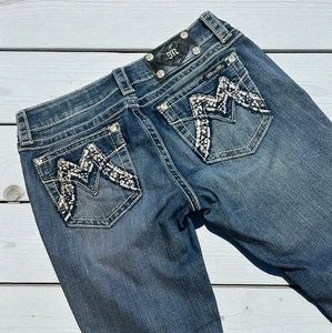 Miss Me Signature BOOT Jeans 28 x 33 Metallic Embroidered Sequins Y2K Western - Picture 1 of 12