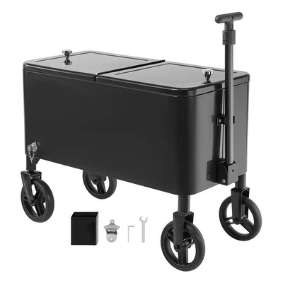 Uimoso 80QT Rolling Ice Chest with Wheels and Adjustable Handle for Drinks - Image 1 of 4
