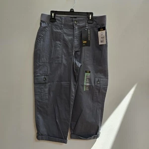 Lee Relaxed Fit Tech Grey Size 6 Medium Mid Rise Cargo Capri Pants w/Pockets - Picture 1 of 7