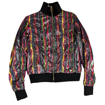 Coogi Australia Chaqueta de Pista Estilo Bombardero Talla L Bolsillos con Cremallera Colorida Ropa de Calle Foto 1 de 4