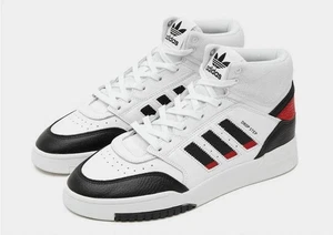 UK size 7 - adidas originals drop step HI TOP trainers LEATHER white black red - Picture 1 of 12